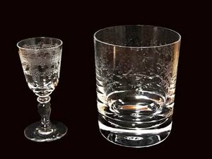 BACCARAT　Sevigne　セビーヌ　セヴィニエ　ロックグラス＆リキュール（ショット）グラス　　2客セット 　美品　　　