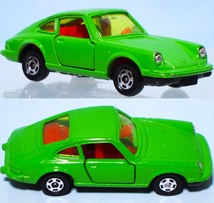 TOMY 1976 トミカ 日本製 ポルシェ 911S 黄緑色 箱無し 本体のみ 小傷有り 外車 青箱シリーズ F-3 PORSCHE_画像4