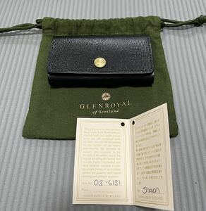 GLENROYAL カードケース　名刺入れ　エンボス　ブライドルレザー　ブラック