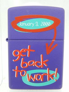 美品 Zippo ミレニアム シリーズ Get back to work！ 1999 1