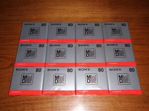 (58) MD Mini disk unopened * unused SONY 80 12 pieces set same one design MDW80T