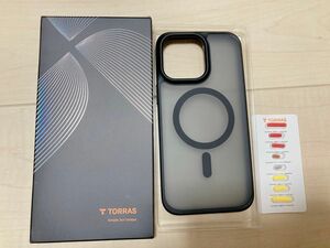 TORRAS iPhone 15 Pro Max 用 ケース　ブラック マグネット搭載 MagSafe 耐衝撃
