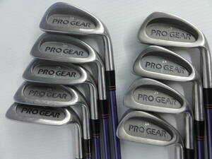 ♪ PRO GEAR メンズ 右打ち ゴルフアイアン 9本組 3-9・W・S/MYRIAD FLEX:? ※現状品　■１６０