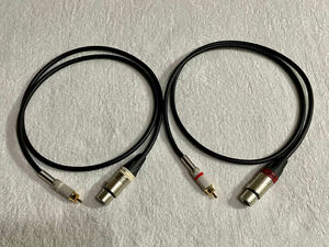 ☆MOGAMI 2534 XLR(メス)-RCA 変換ケーブル 50cm 2本セット 新品