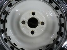 バリ溝 ホンダ N-BOX スラッシュ 純正 ホワイト 155/65R14 メッキトリムリング JF1 N-ONE 4.5J PCD100 4穴 スチール ブリヂストン_画像4