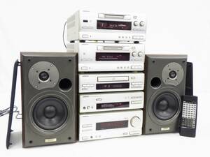 01 00-000000-00 [S] (36) ONKYO オンキョー システムコンポ EQ-A5 R-A7 MD-A9 MD-A7 C-A7 PS-A5M リモコン付き 札00