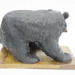 札経01 00-000000-98 [Y] (0227-9) 木彫り 熊 くま クマ 在銘 工芸品 大型 飾り 置物 の画像3