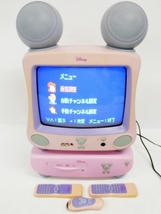 16 38-588161-05 [S] Disney ディズニー DTV-1400J-P ブラウン管テレビ カラーテレビ DVD/CDプレーヤー 2004年製 リモコン セット 福38_画像1