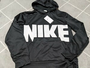 新品未使用 NIKE パーカー ＭサイズTHEMA-FIT サーモフィット ビッグロゴ 黒 ブラック メンズ フーディー ナイキ 