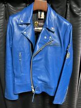 Belstaff ヴィンテージ ベルスタッフ ライダース ブルー 38 レザージャケット_画像1