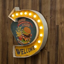 アメリカン雑貨 LED 照明 バーガー フィッシュ 壁掛 飾り インテリア アメリカンクラシック 雑貨 お店 什器 ディスプレイ_画像4