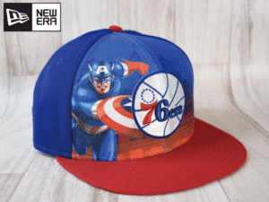 ★未使用品★NEW ERA ニューエラ NBA PHILADELPHIA 76ers MARVEL CAPTAIN AMERICA 59FIFTY 7-1/2 59.6cm キャップ 帽子 オールドモデル A84