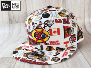 ★未使用品★NEW ERA ニューエラ NHL CHICAGO BLACK HAWKS シカゴ ブラックホークス 9FIFTY フラットバイザー キャップ 帽子 USモデル J35