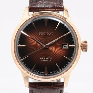 ■ 1円 ～ 正規 中古 参定5.3万■ セイコー SEIKO ■ プレザージュ カクテル SARY128 4R35-01T0 ■箱保説 自動巻き ブラウン メンズ PG RG