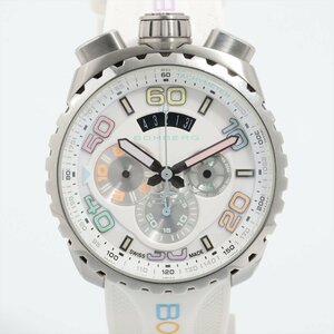 ■ 1円 ～ 中古 参定29.1万■ BOMBERG ボンバーグ ■ BOLT-68 クロマ2 Chroma 2WAY 腕時計 ■ 懐中時計 クォーツ ホワイト マルチカラー