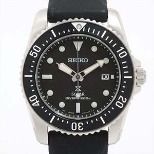 ■ 1円 ～ 中古 美品 参定6.0万■ SEIKO セイコー ■ プロスペックス ダイバーズ V157-0CS0 ■箱保 ソーラー ブラック 黒 SBDN075