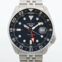 ■ 1円～ 正規 中古 美品 参定6.3万■ セイコー SEIKO ■ ファイブスポーツ GMT SBSC003 ■ 箱保コマ ブルー 自動巻き バットマン コーラー_画像1