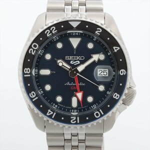 ■ 1円～ 正規 中古 美品 参定6.3万■ セイコー SEIKO ■ ファイブスポーツ GMT SBSC003 ■ 箱保コマ ブルー 自動巻き バットマン コーラー