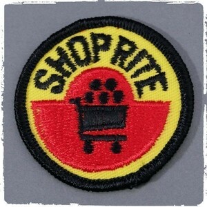MH128 SHOP RITE ワッペン パッチ ロゴ エンブレム アメリカ 輸入雑貨 刺繍 スーパーマーケット ショッピングカート