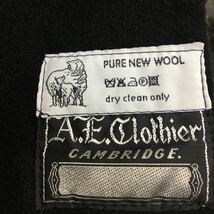 A.E.clothier ヘリンボーン ツイード リバーシブル スクールマフラー イギリス製 グレー×ブラック_画像9