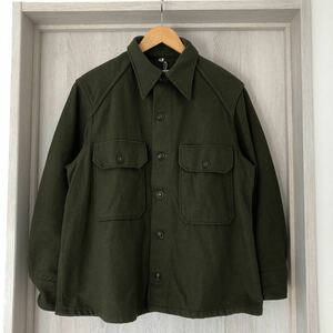 (k) 50s 50年代 US ARMY ウールシャツ 長袖 グリーン 緑 ミリタリー ジャケット サイズM 