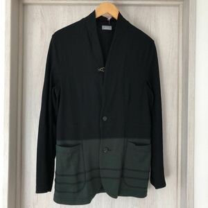 (k) 美品 kolor BEACON ニット カーディガン 長袖 黒 緑 サイズS ウール 日本製