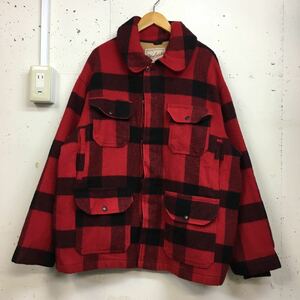 (k) 90s 90年代 woolrich ウールリッチ USA製 ウール ハンティングジャケット 赤黒 サイズXL 