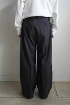 ANCELLM アンセルム 2024 SS 新作 新品 WOOL DAMAGE WIDE SLACKS スラックス サイズ1 チャコール 人気 即完 デニム シャツ_画像7