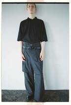 ANCELLM アンセルム 2024 SS 新作 新品 WOOL DAMAGE WIDE SLACKS スラックス サイズ1 チャコール 人気 即完 デニム シャツ_画像9