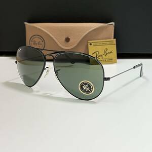  неиспользуемый товар класс *Vintage B&L Ray-Ban USA Vintage boshu ром производства RayBan авиатор черный 62mm AVIATOR солнцезащитные очки G-15