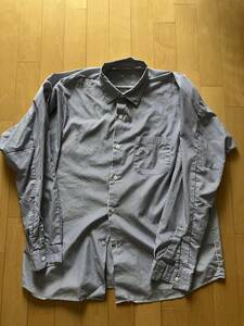 【美中古】SOPHNET. WIDE SLEEVE REGULAR COLLAR SHIRT ストライプ長袖シャツ ネイビー・ホワイト サイズS　uniform experiment bristol