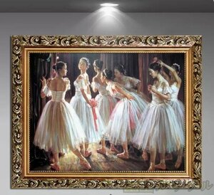 Art hand Auction Pintura al óleo niña bailando ballet pintura decorativa., cuadro, pintura al óleo, retrato