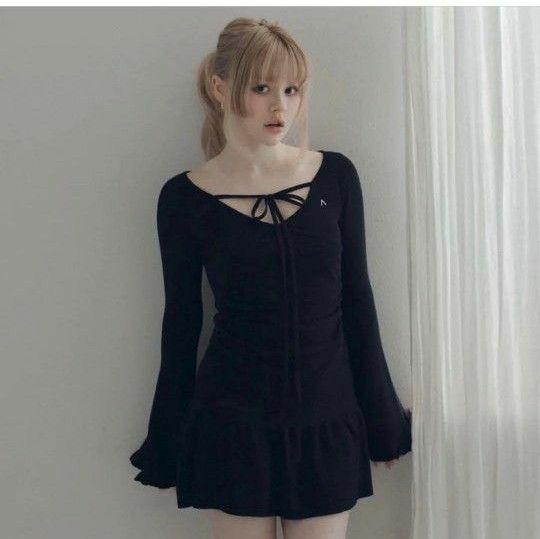 andmary Fleur knit mini dress