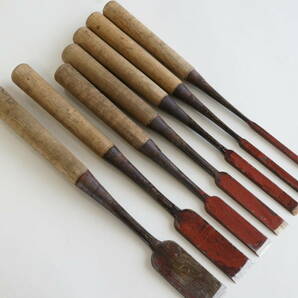 2203_21【送料無料】突き鑿 7本セット 助房 japanese carpenter chisel nomiの画像1