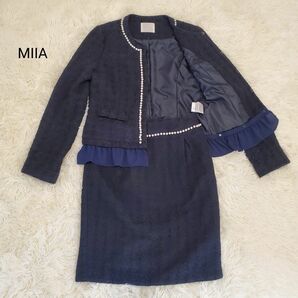MIIA ミーア ツイード セットアップ パール スカート 卒業式 