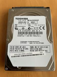 TOSHIBA HDD SATA 640GB 2.5インチ 状態注意　使用時間少ない 送料込み