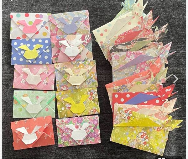 折り紙のポチ袋　〜うさぎ１０枚・鶴１０枚〜ハンドメイド