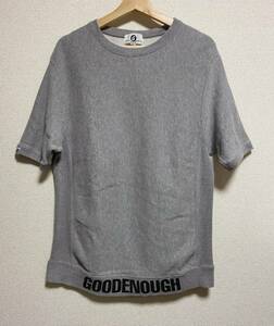 美品 GOODENOUGH グッドイナフ 裾ロゴ 半袖 スウェット Tシャツ サイズ3 灰 カットソー