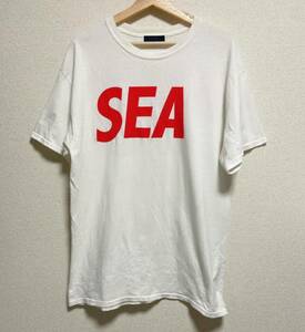 美品 WIND AND SEA ウィンダンシー Tシャツ サイズL 白 ロゴ カットソー