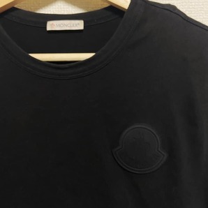 美品 MONCLER モンクレール ビッグ ラバーワッペン Tシャツ サイズS 黒の画像2