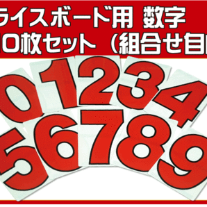 【プライスボード用 数字のみ10枚セット 白地 赤文字】H270mm×W180mm 追加用にどうぞ 中古車販売店様向け SK-15の画像1