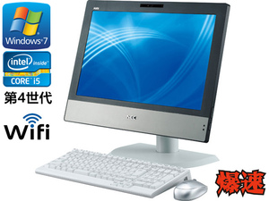 中古パソコン Windows 7 Pro 20型ワイド一体型 メモリ4G HDD250GB NEC 一体型PC MGシリーズ Core i5 第4世代 4570s 2.9GHz DVD-ROM 無線有