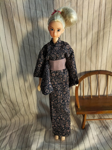 *sale 1/6 размер дерево хлопок. кимоно . obi (2)