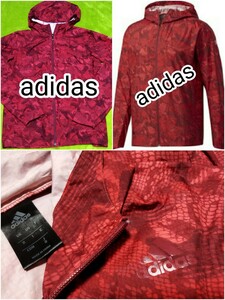 【美品】adidas トレーニングモビリティスネークカモウーブンジャケット (O/LL)　ウィンドウェア