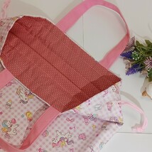 ☆ハンドメイド☆着替え袋☆体操着入れ☆ギンガムユニコーン柄☆ピンク☆_画像7