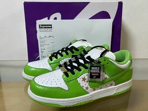 新品 SUPREME × NIKE SB DUNK LOW OG QS GOLD STARS WHITE/MEAN GREEN DH3228-101 ナイキ シュプリーム ダンクロー グリーン US9.5 27.5cm