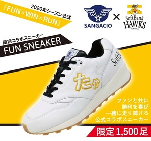 未使用品 SUNGACIO × Softbank HAWKS サンガッチョ 福岡ソフトバンクホークス FUNスニーカー たか WHITE/BLACK US9 27.0cm