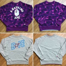 A BATHING APE APEE アベイシングエイプ エイピー パープルカモ/グレー 猿迷彩 紫迷彩 クルーネック スウェット リバーシブル_画像1