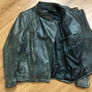 極美品 Attractions Leather Riders Jacket Hurricane アトラクションズ レザーライダースジャケット ハリケーン モーターサイクル 36の画像5