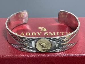 LARRY SMITH ラリースミス EAGLE HEAD BRACELET (18K GOLD ACCENT, RUG PATTERN) BR-0120 18金 イーグルヘッド ブレスレット バングル